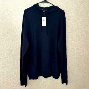 Men’s Michael Kors Hooded Lightweight Sweater, Midnight Blue, XL